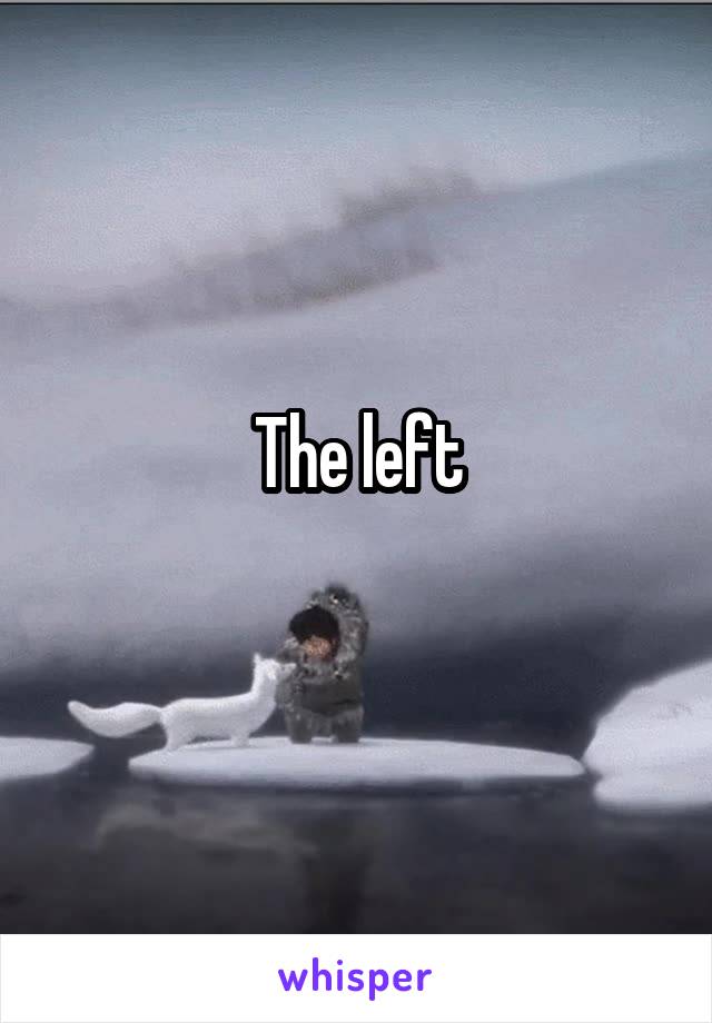 The left
