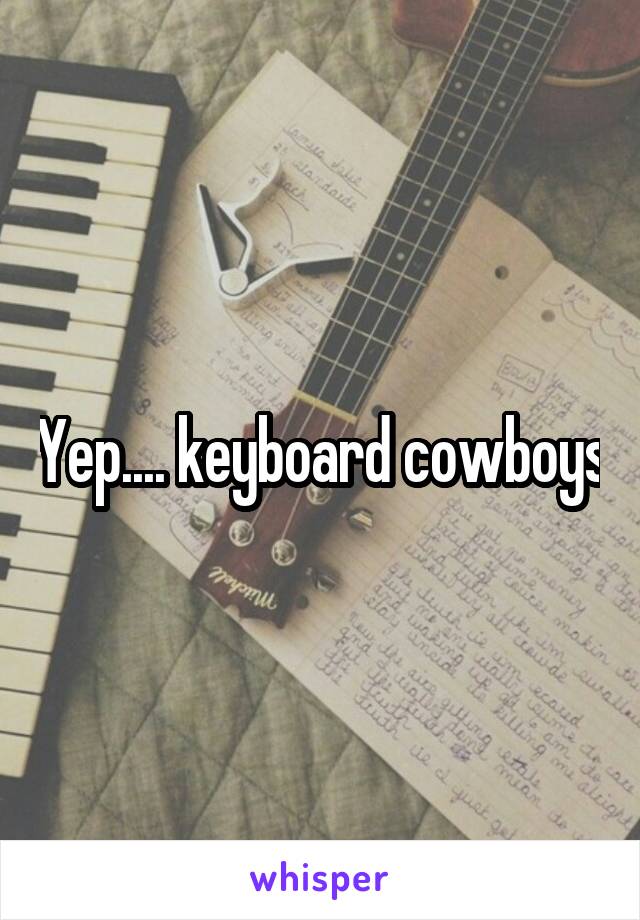 Yep.... keyboard cowboys