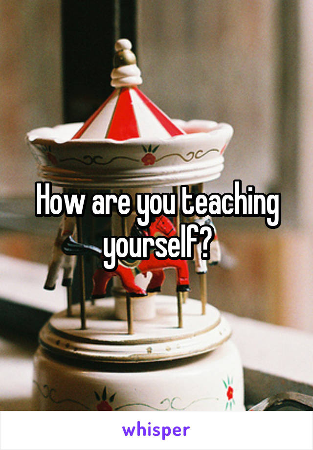 How are you teaching yourself?