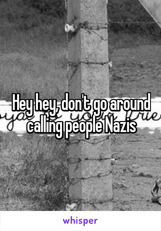 Hey hey, don't go around calling people Nazis