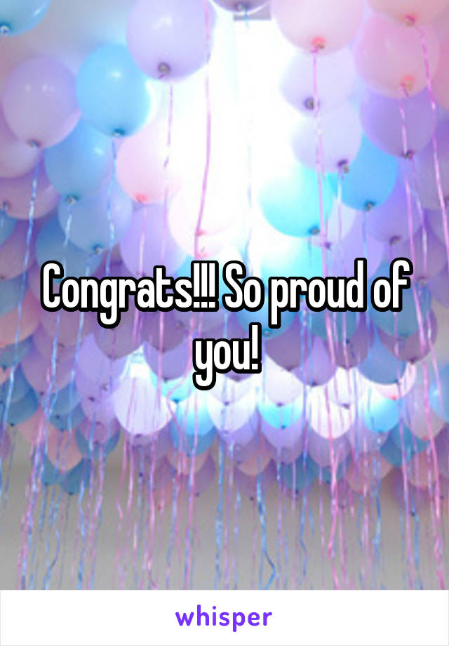 Congrats!!! So proud of you!