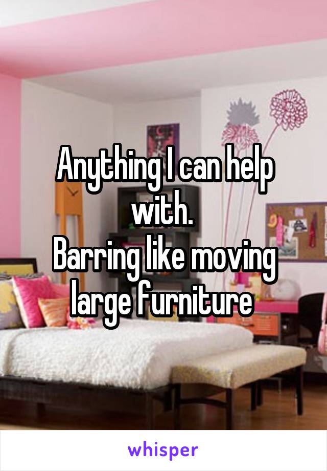 Anything I can help with. 
Barring like moving large furniture 