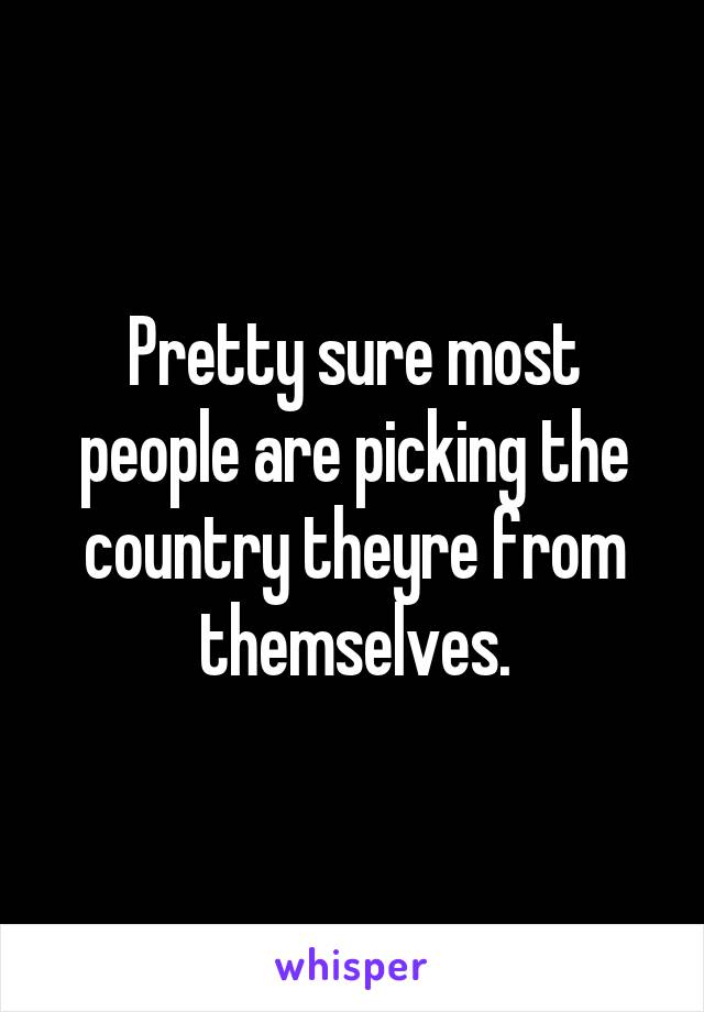 Pretty sure most people are picking the country theyre from themselves.