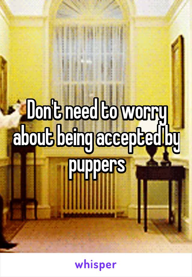 Don't need to worry about being accepted by puppers