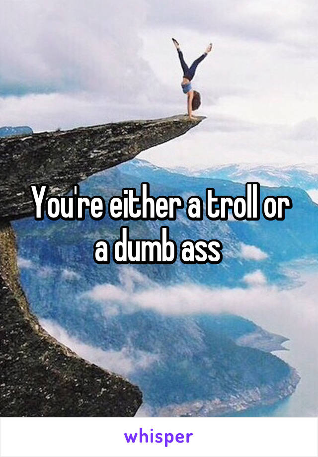 You're either a troll or a dumb ass 