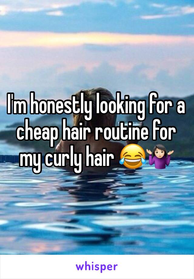 I'm honestly looking for a cheap hair routine for my curly hair 😂🤷🏻‍♀️