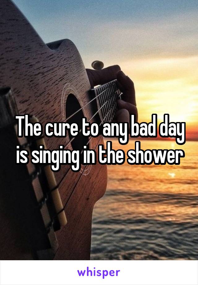 The cure to any bad day is singing in the shower