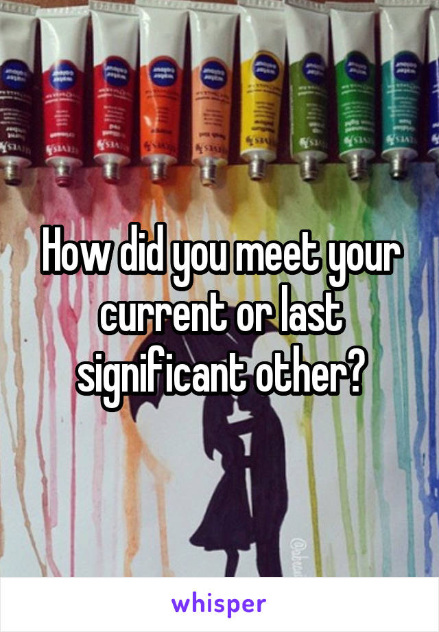 How did you meet your current or last significant other?