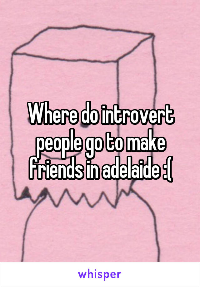 Where do introvert people go to make friends in adelaide :(