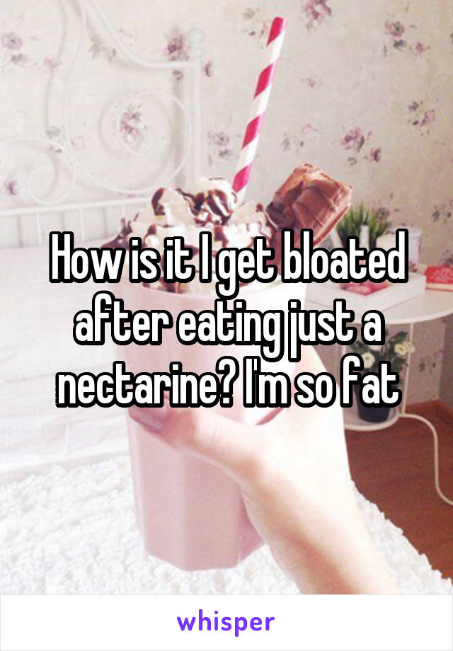How is it I get bloated after eating just a nectarine? I'm so fat