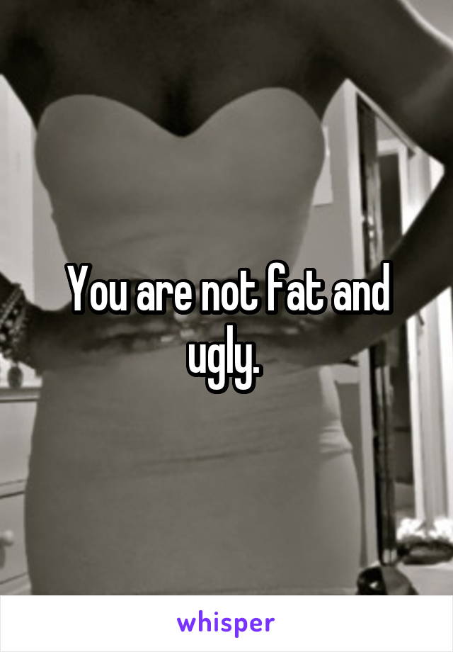 You are not fat and ugly. 