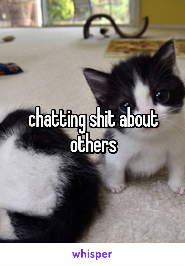 chatting shit about others