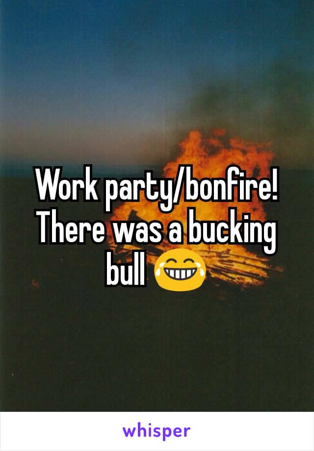 Work party/bonfire! There was a bucking bull 😂