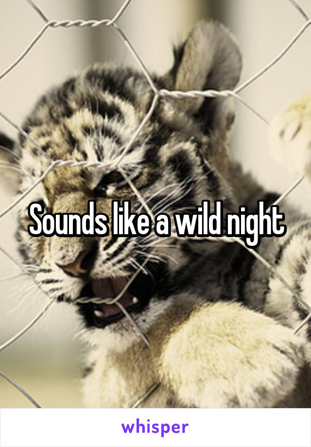 Sounds like a wild night
