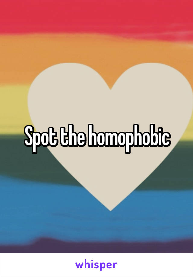 Spot the homophobic