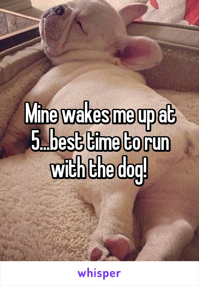 Mine wakes me up at 5...best time to run with the dog! 