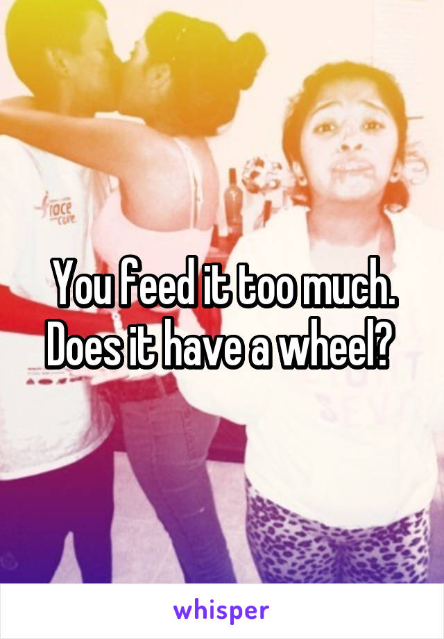 You feed it too much. Does it have a wheel? 