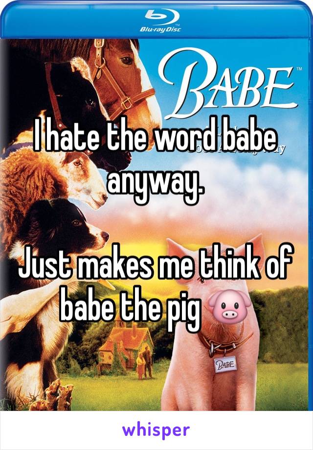 I hate the word babe anyway. 

Just makes me think of babe the pig 🐷 