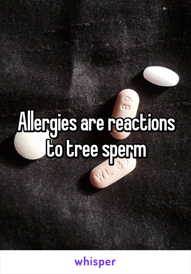 Allergies are reactions to tree sperm