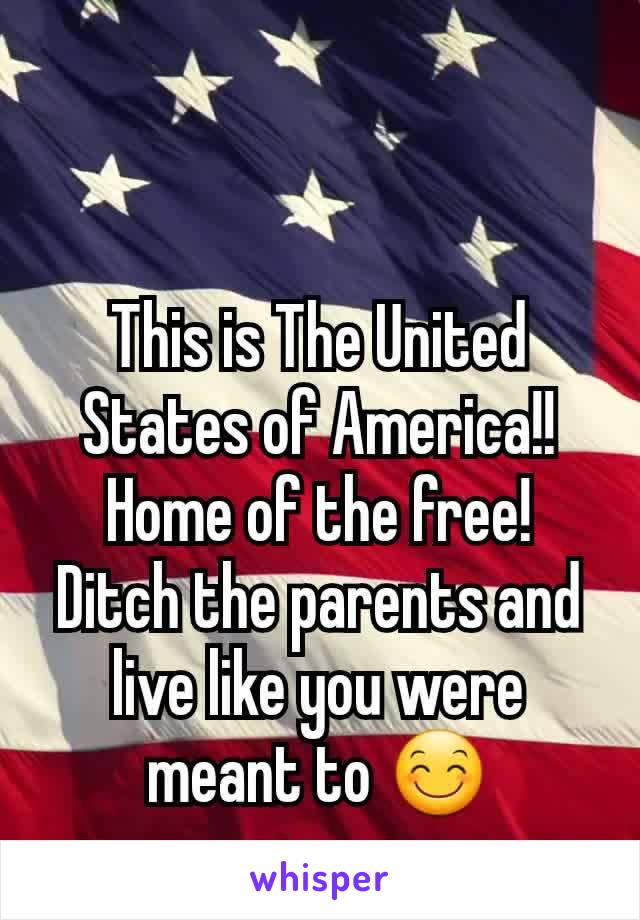 This is The United States of America!! Home of the free! Ditch the parents and live like you were meant to 😊