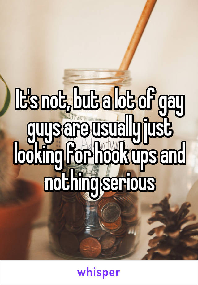It's not, but a lot of gay guys are usually just looking for hook ups and nothing serious