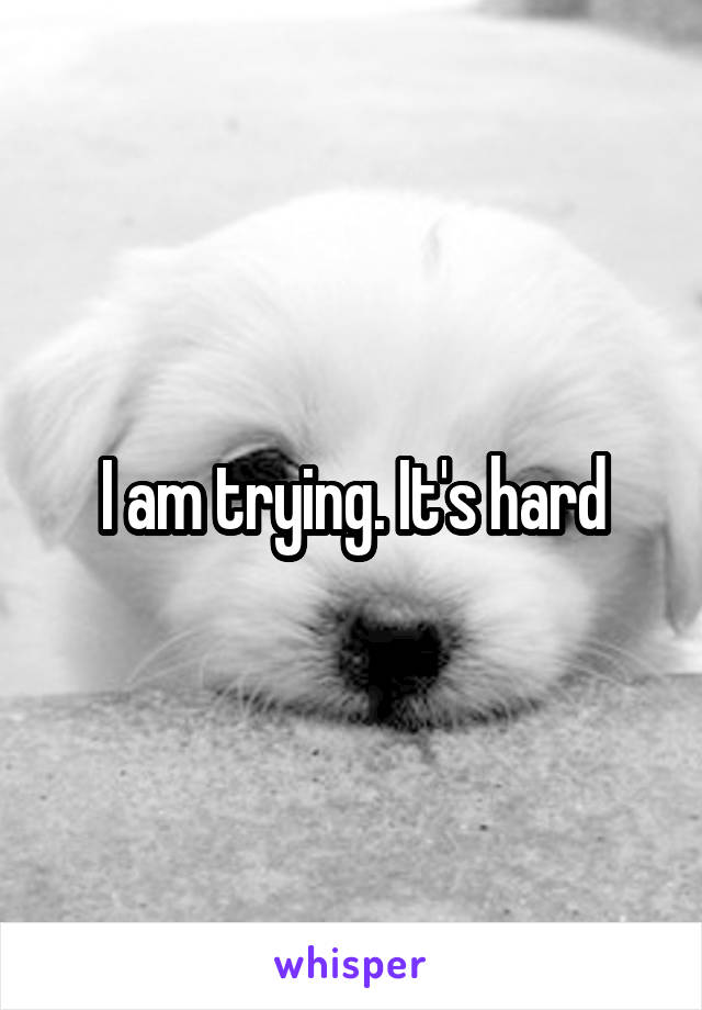 I am trying. It's hard