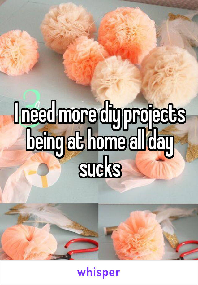 I need more diy projects being at home all day sucks