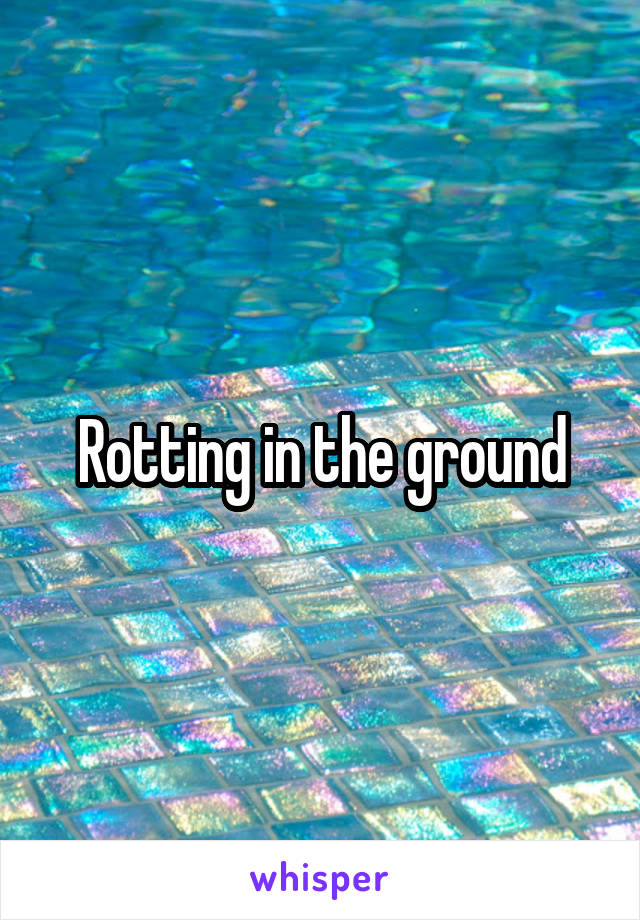 Rotting in the ground