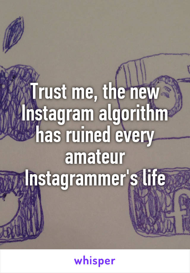 Trust me, the new Instagram algorithm has ruined every amateur Instagrammer's life