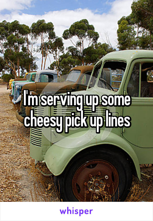 I'm serving up some cheesy pick up lines