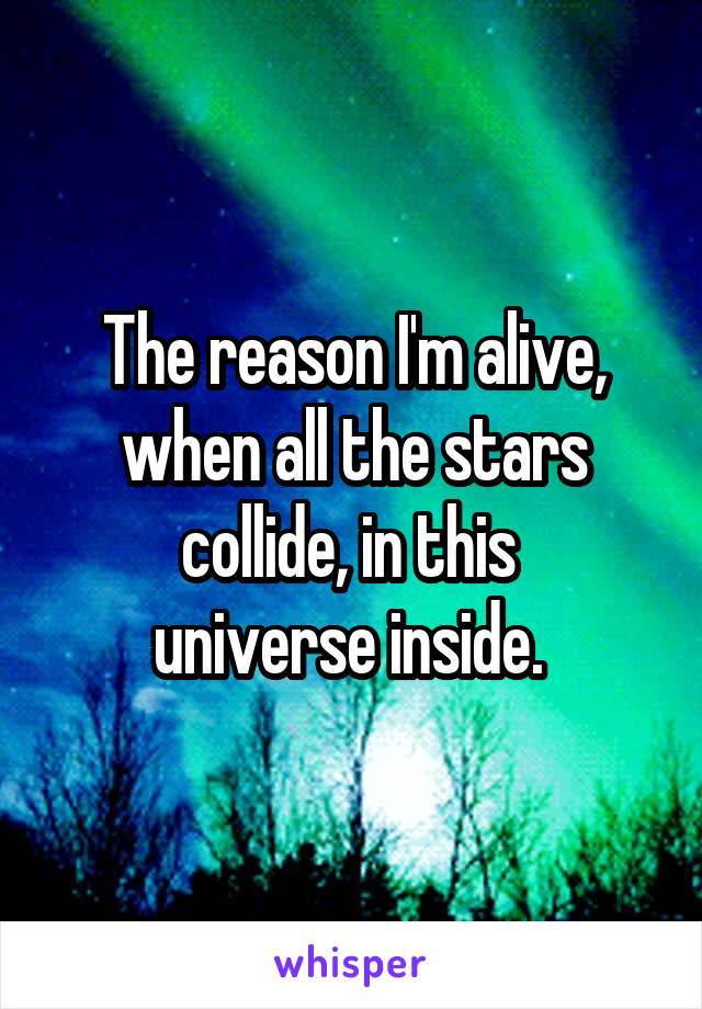 The reason I'm alive,
when all the stars collide, in this 
universe inside. 