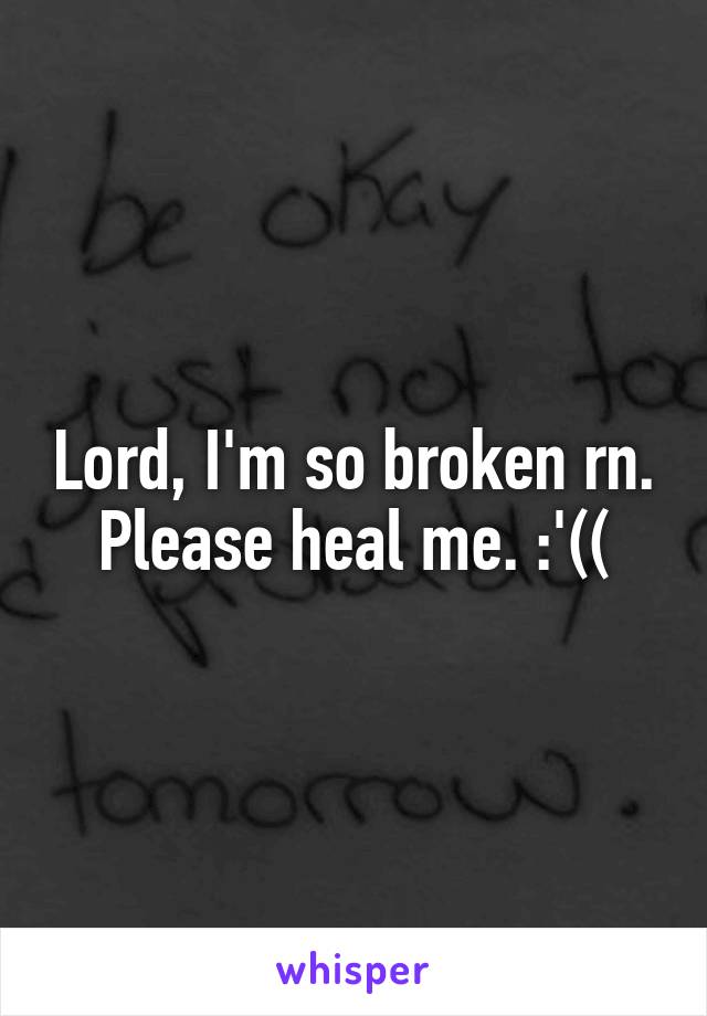 Lord, I'm so broken rn.
Please heal me. :'((