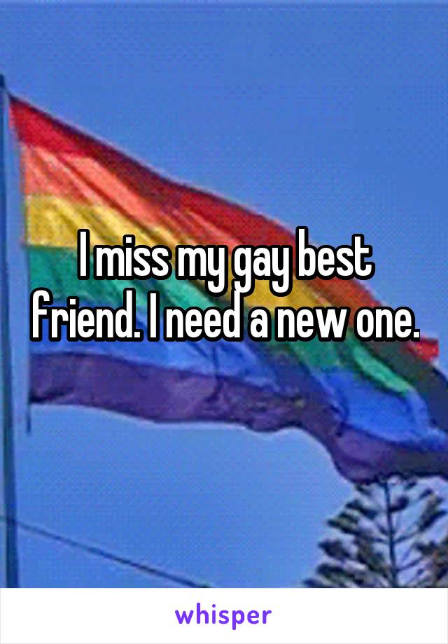 I miss my gay best friend. I need a new one. 