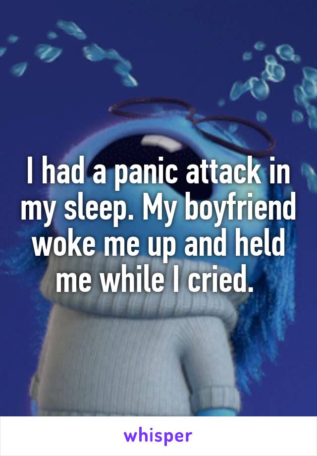 I had a panic attack in my sleep. My boyfriend woke me up and held me while I cried. 