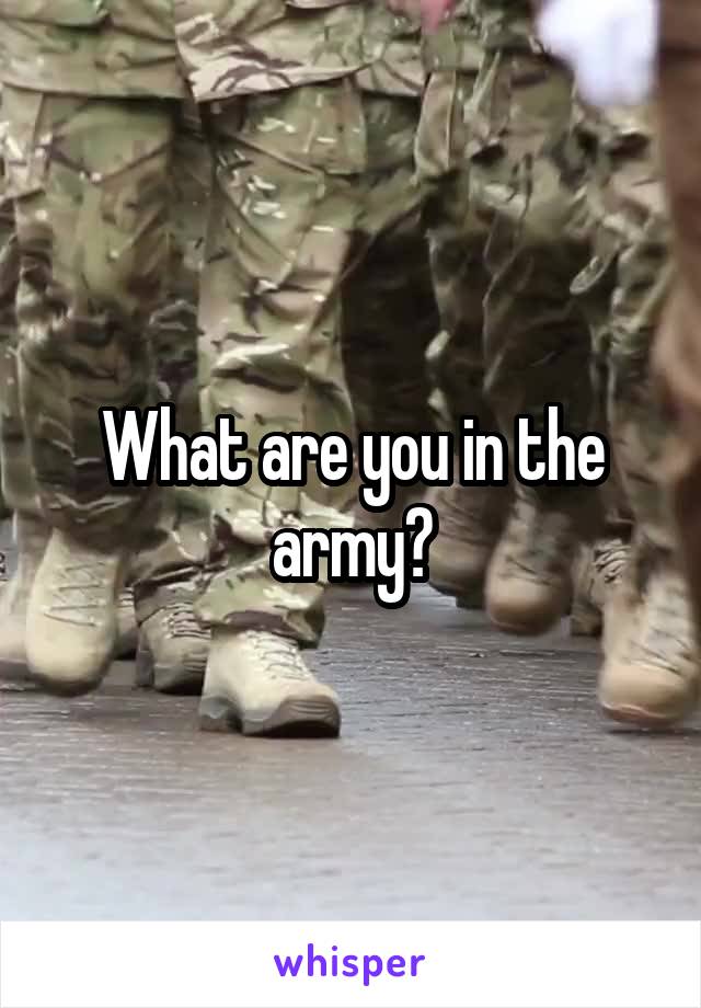 What are you in the army?