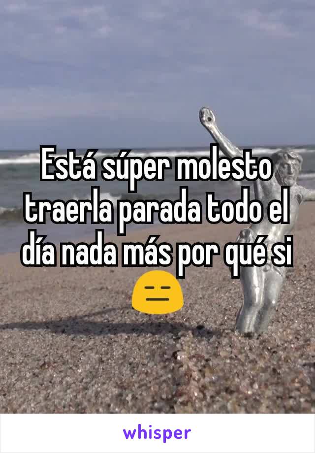 Está súper molesto traerla parada todo el día nada más por qué si 😑