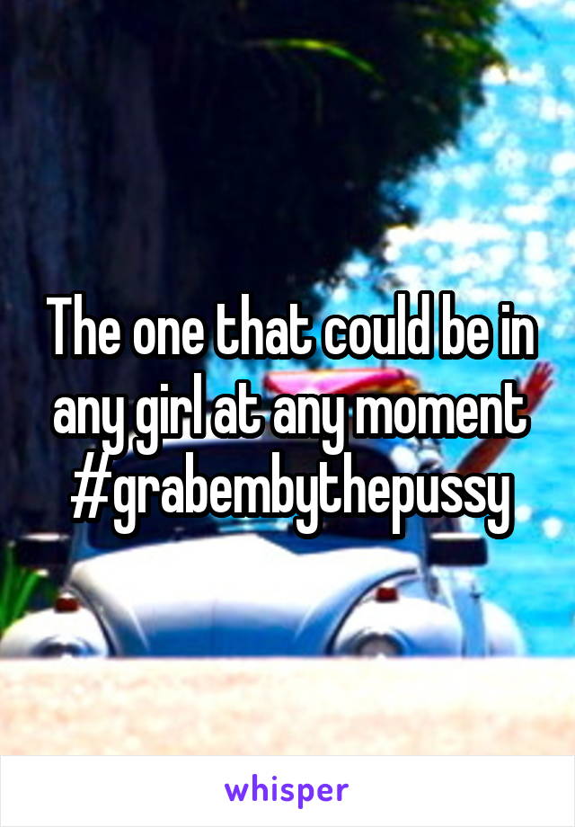 The one that could be in any girl at any moment
#grabembythepussy