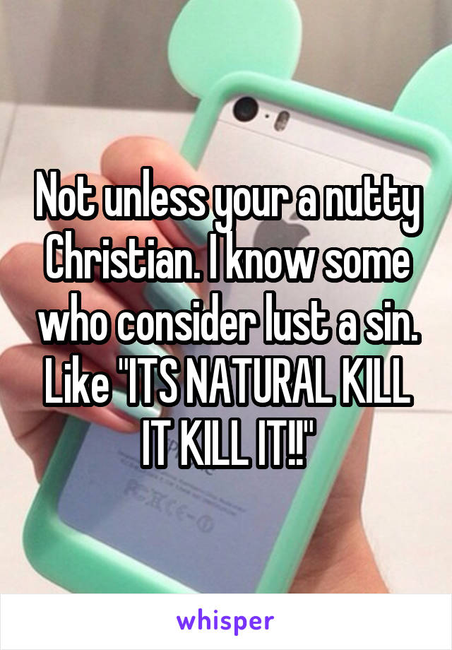 Not unless your a nutty Christian. I know some who consider lust a sin. Like "ITS NATURAL KILL IT KILL IT!!"