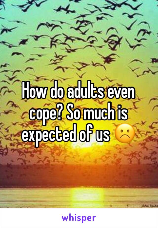 How do adults even cope? So much is expected of us ☹️