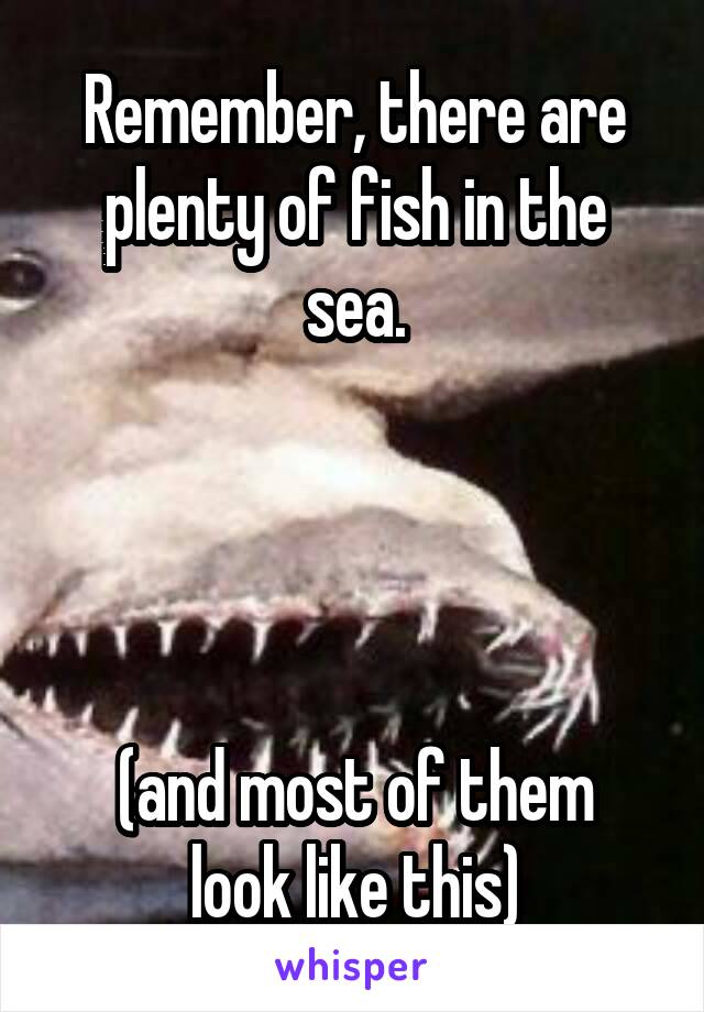 Remember, there are plenty of fish in the sea.




(and most of them look like this)