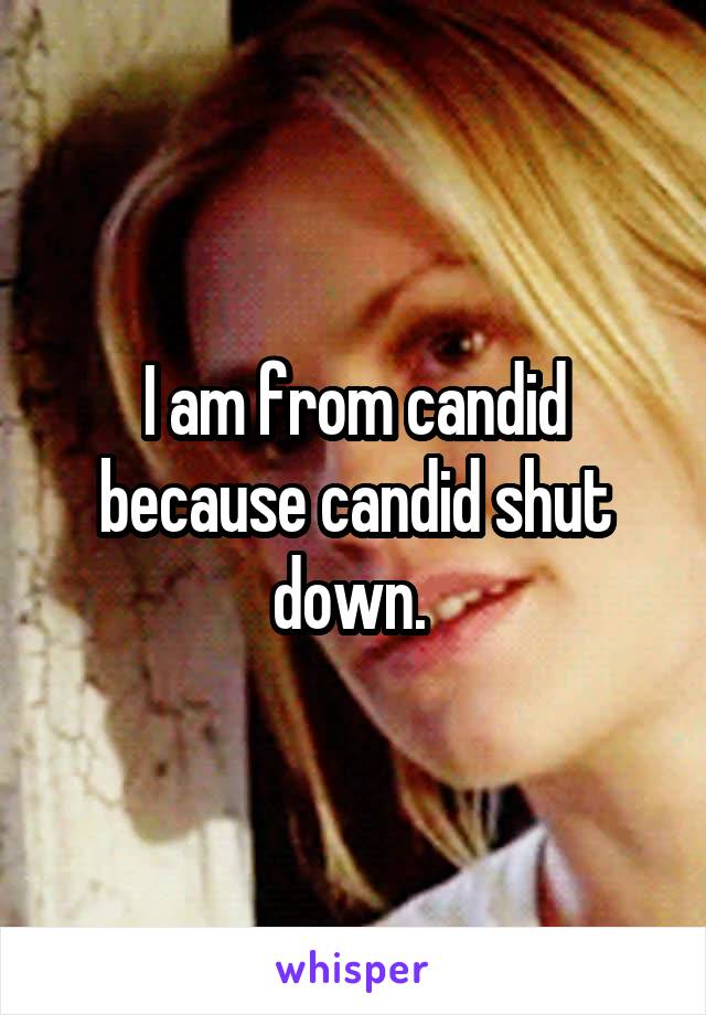 I am from candid because candid shut down. 