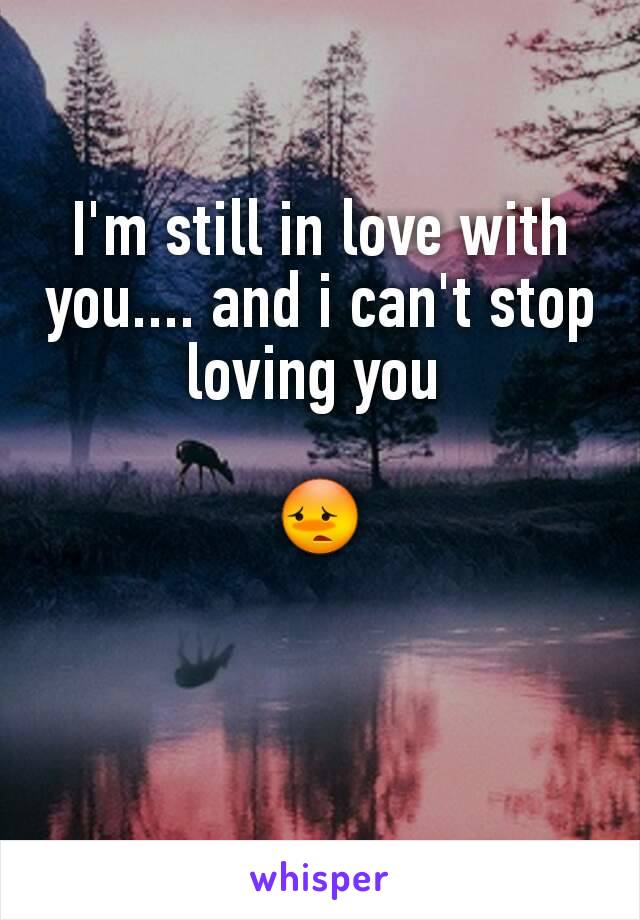 I'm still in love with you.... and i can't stop loving you 

😳