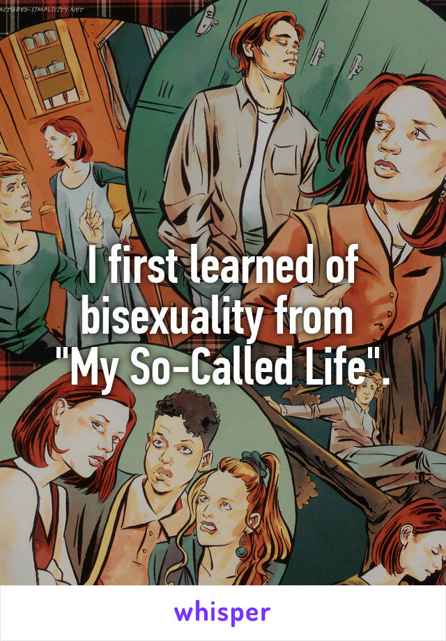 I first learned of bisexuality from 
"My So-Called Life".