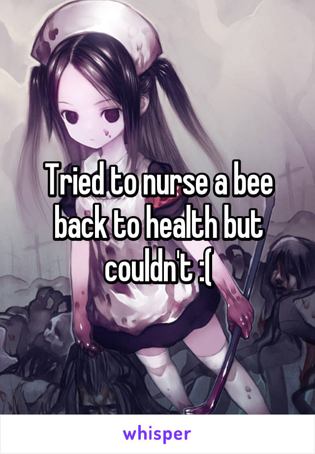 Tried to nurse a bee back to health but couldn't :(