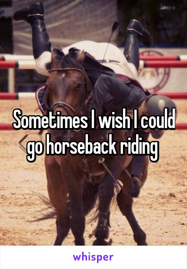 Sometimes I wish I could go horseback riding 