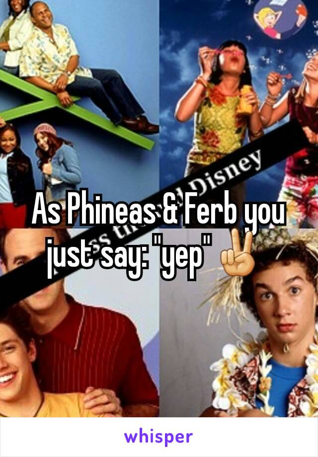 As Phineas & Ferb you just say: "yep"✌ 