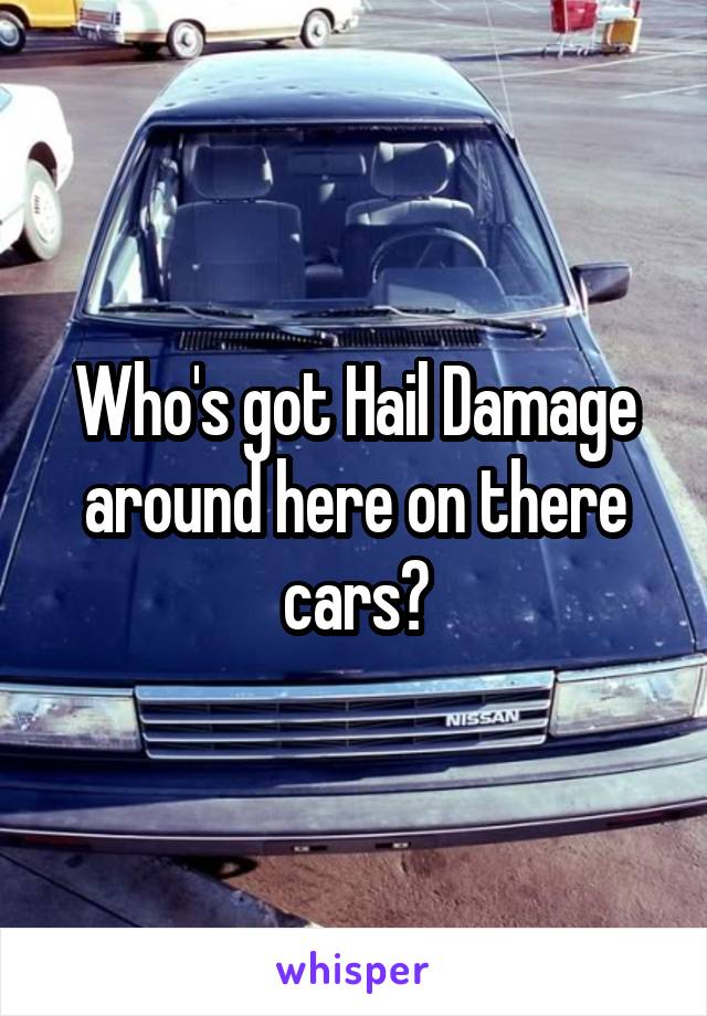 Who's got Hail Damage around here on there cars?