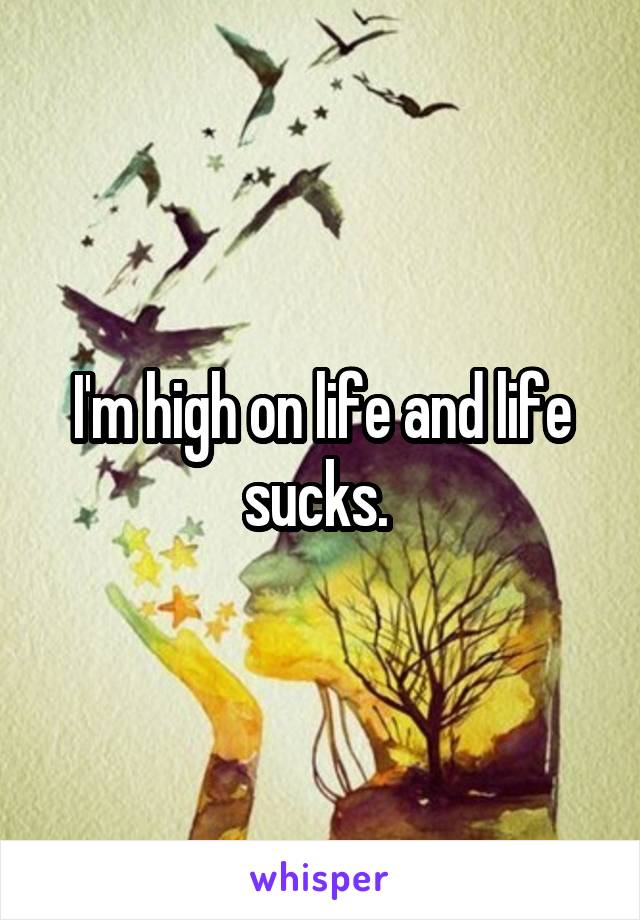 I'm high on life and life sucks. 