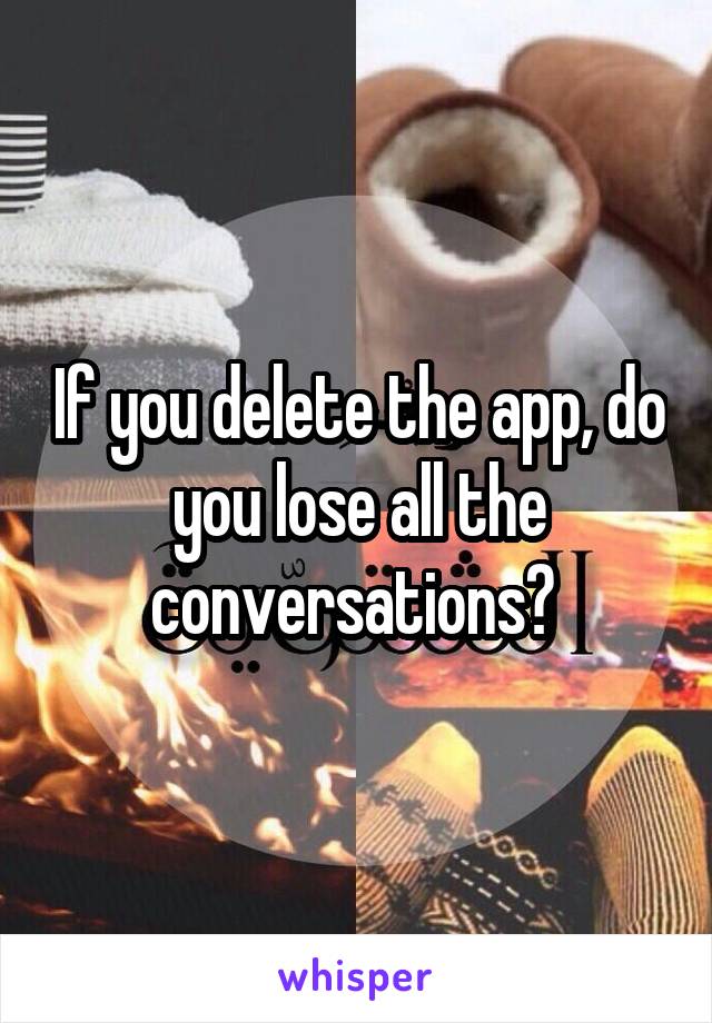 If you delete the app, do you lose all the conversations? 