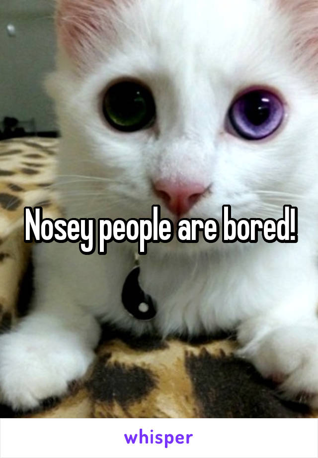 Nosey people are bored!